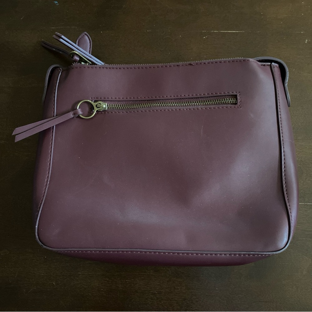Universal Thread Maroon Faux Leather Belt Buckle Strap Shoulder Bag